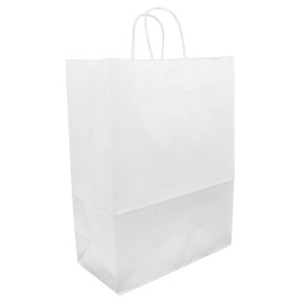 Buste Shopper in Carta Bianca 90g 32+16x43 cm (50 Pezzi)