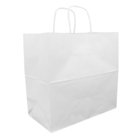 Buste Shopper in Carta Bianca 90g 32+16x31 cm (50 Pezzi)