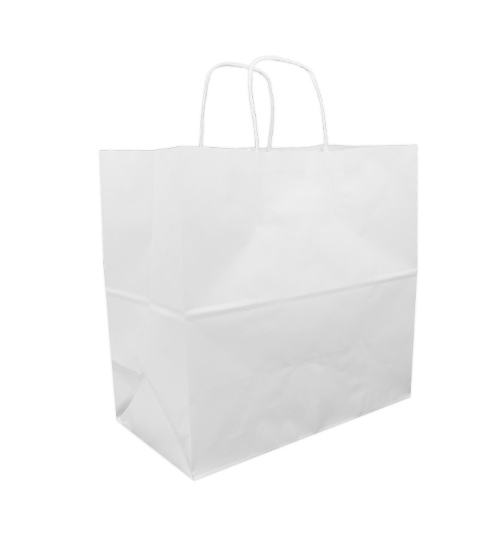 Buste Shopper in Carta Bianca 90g 32+16x31 cm (50 Pezzi) Buste Shopper in Carta Bianca 90g 32+16x31 cm (50 Pezzi)
