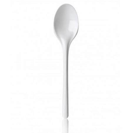 Cucchiaio di Plastica PS Bianco 165 mm (2000 Pezzi)