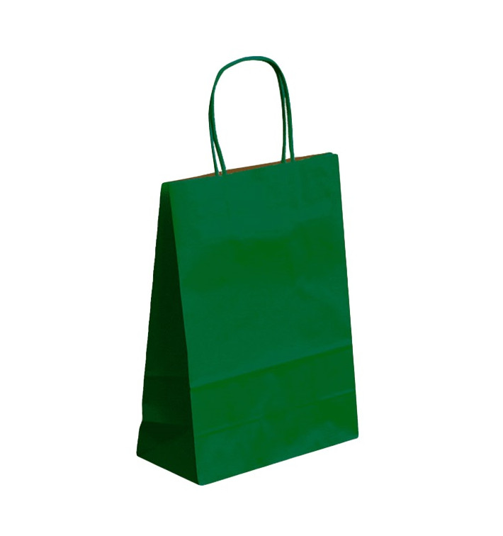 Buste Shopper in Carta Verde 80g 26+14x32 cm (50 Pezzi) Buste Shopper in Carta Verde 80g 26+14x32 cm (50 Pezzi)