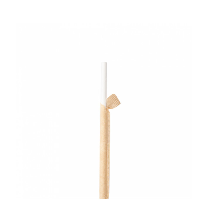 Cannuccia Dritta Carta Bianco Imbustato Kraft Ø6mm 21cm (250 Pezzi) Cannuccia Dritta Carta Bianco Imbustato Kraft Ø6mm 21cm (250 Pezzi)