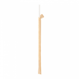 Cannuccia Dritta Carta Bianco Imbustato Kraft Ø6mm 21cm (250 Pezzi)