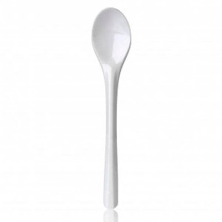 Cucchiaino di Plastica PS Bianco 115 mm (100 Pezzi)