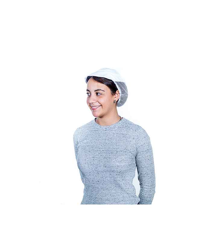 Cappello Cuoca Retina e Visiera Cotone Bianco (1 Pezzi) Cappello Cuoca Retina e Visiera Cotone Bianco (1 Pezzi)