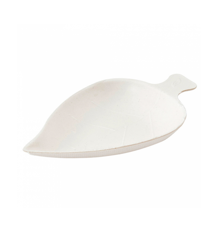 Piatto Canna da Zucchero Foglia Bianco 8x5,5cm (500 Pezzi) Piatto Canna da Zucchero Foglia Bianco 8x5,5cm (500 Pezzi)
