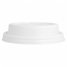 Coperchio di plastica PS "Cappuccino" Bianco Ø8,1cm (100 Pezzi)