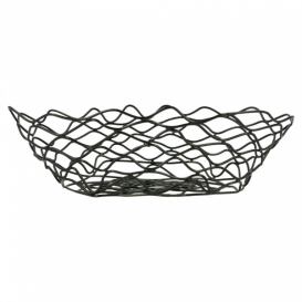 Cesto Ovale Acciacio Nero 240x152x70mm (1 Pezzi)