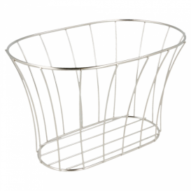 Cesto Ovale Acciacio Argento 210x127x127mm (1 Pezzi)