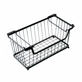 Cesto Impilabile con Manici Acciaio Nero 330x275x227mm (1 Pezzi)