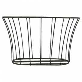 Cesto Ovale Acciacio Nero 210x127x127mm (12 Pezzi)