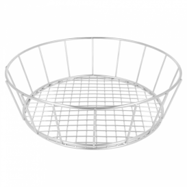 Cesto Rotondo Acciacio Argento Ø241x70mm (1 Pezzi)