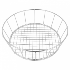 Cesto Rotondo Acciacio Argento Ø241x70mm (1 Pezzi)