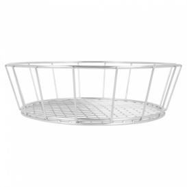 Cesto Rotondo Acciacio Argento Ø241x70mm (12 Pezzi)