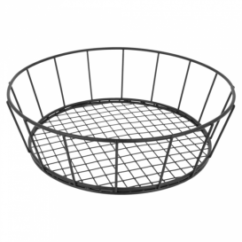 Cesto Rotondo Acciacio Nero Ø241x70mm (1 Pezzi)