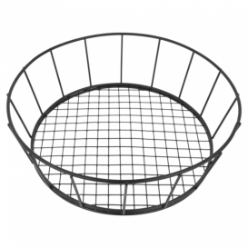 Cesto Rotondo Acciacio Nero Ø241x70mm (12 Pezzi)