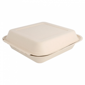 Contenitori Canna da Zucchero Natural 20x20x7,5cm (50 Pezzi)