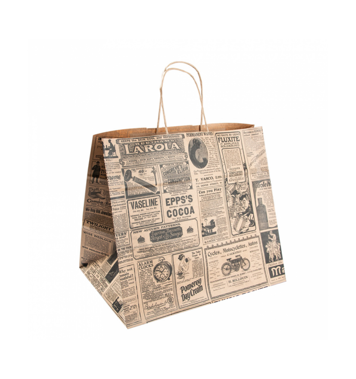 Buste Shopper in Carta Kraft Times 80g 24+14x32cm (50 Pezzi)