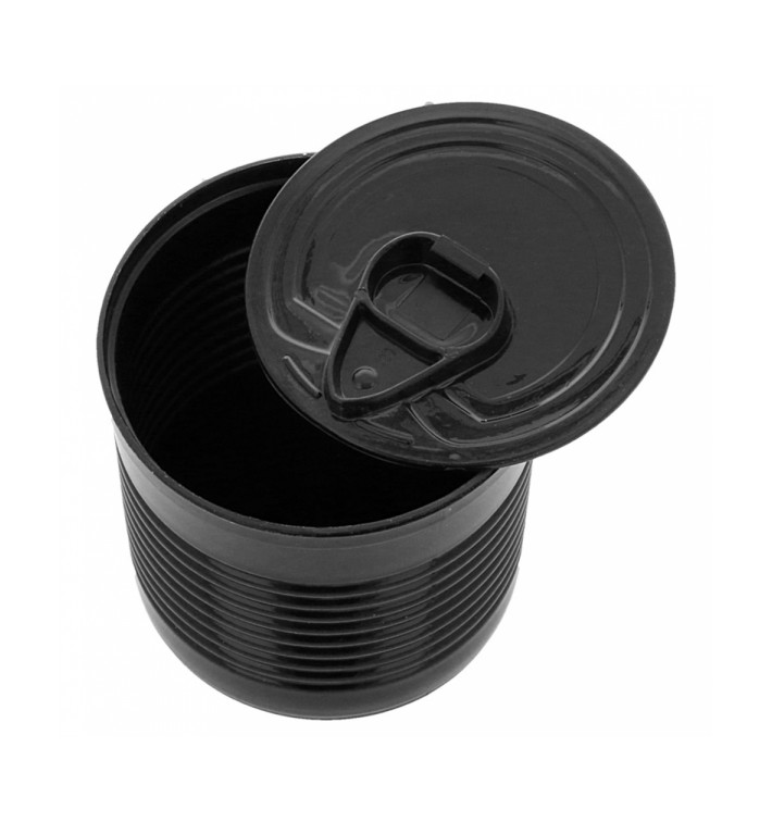 Scatola di Conserva Nero PS 220ml Ø7,4x7cm (100 Pezzi) Scatola di Conserva Nero PS 220ml Ø7,4x7cm (100 Pezzi)