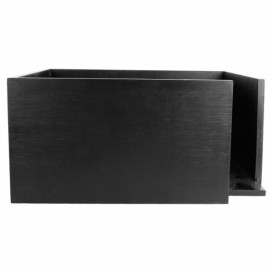  Portatovaglioli di Bambu Nero 21x21x10cm (12 Pezzi)