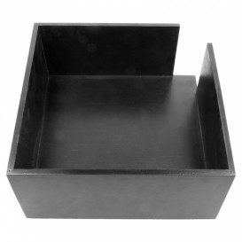  Portatovaglioli di Bambu Nero 21x21x10cm (12 Pezzi)