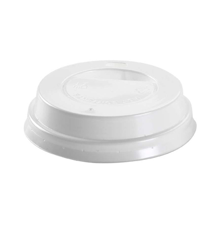 Coperchio con Foro per Bicchiere 6Oz/8Oz Bianco Ø7,0cm (100 Pezzi)