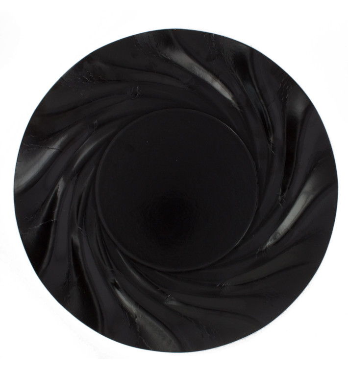 Piatto di Carta Tondo Nero Acuario 350 mm (100 Pezzi) Piatto di Carta Tondo Nero Acuario 350 mm (100 Pezzi)