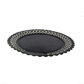 Piatto di Carta Tondo Centrino Nero 20 cm (100 Pezzi)