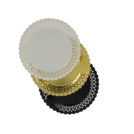 Piatto di Carta Tondo Centrino Oro 38 cm (100 Pezzi)