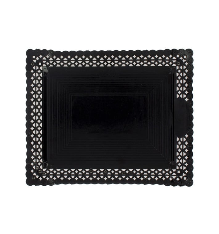Vassoio di Carta Centrino Nero 27x32 cm (100 Pezzi) Vassoio di Carta Centrino Nero 27x32 cm (100 Pezzi)