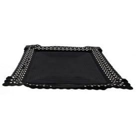 Vassoio di Carta Centrino Nero 27x32 cm (100 Pezzi)