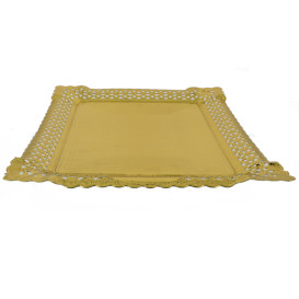 Vassoio di Carta Centrino Oro 18x25 cm (100 Pezzi)