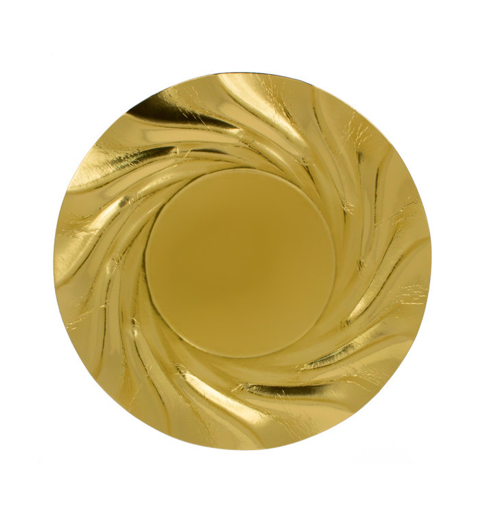 Piatto di Carta Tondo Oro Acuario 350 mm (100 Pezzi) Piatto di Carta Tondo Oro Acuario 350 mm (100 Pezzi)