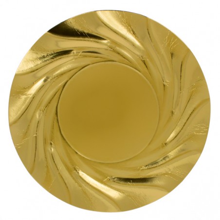 Piatto di Carta Tondo Oro Acuario 35 cm (100 Pezzi)