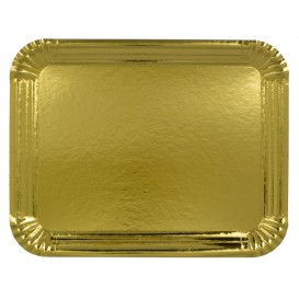 Vassoio di Cartone Rettangolare Oro 16x22 cm (100 Pezzi)