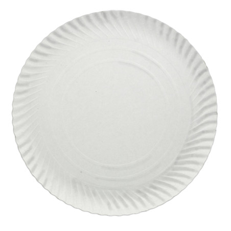 Piatto di Carta Tondo Bianco 23cm 600g/m² (100 Pezzi)