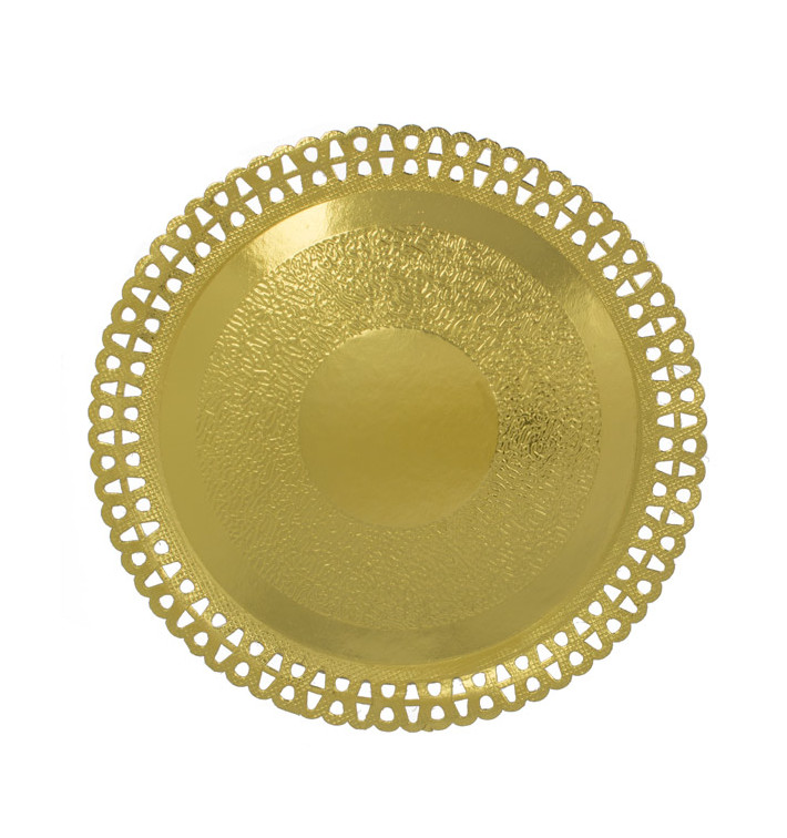 Piatto di Carta Tondo Centrino Oro 330 mm (50 Pezzi) Piatto di Carta Tondo Centrino Oro 330 mm (50 Pezzi)