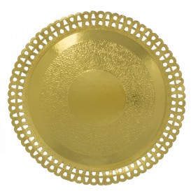 Piatto di Carta Tondo Centrino Oro 310 mm (200 Pezzi)