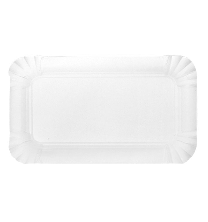 Vassoio di Cartone Rettangolare Bianco 10x16 cm (2200 Pezzi) Vassoio di Cartone Rettangolare Bianco 10x16 cm (2200 Pezzi)