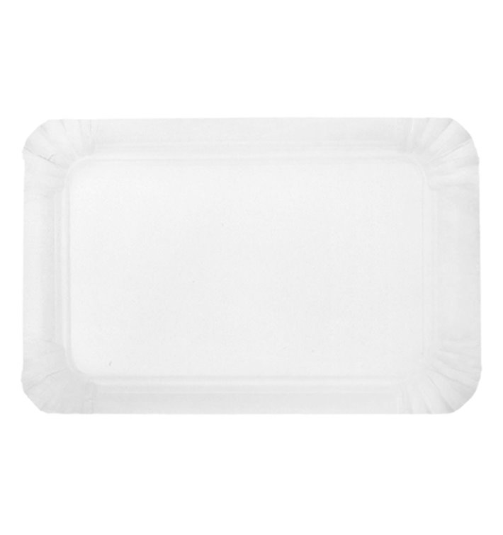 Vassoio di Cartone Rettangolare Bianco 14x21 cm (100 Pezzi) Vassoio di Cartone Rettangolare Bianco 14x21 cm (100 Pezzi)