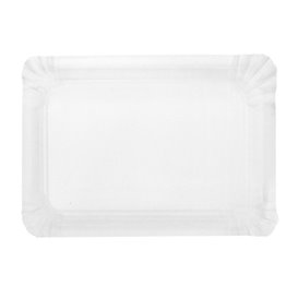 Vassoio di Cartone Rettangolare Bianco 16x22 cm (100 Pezzi)