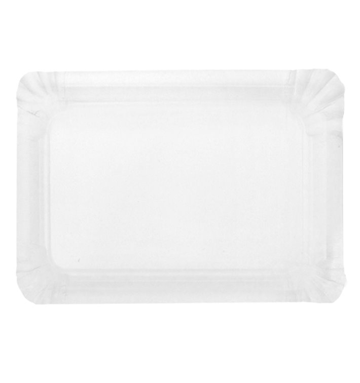 Vassoio di Cartone Rettangolare Bianco 16x22 cm (1100 Pezzi) Vassoio di Cartone Rettangolare Bianco 16x22 cm (1100 Pezzi)
