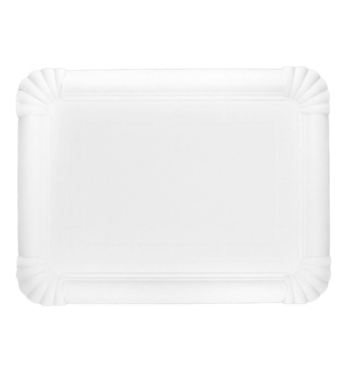 Vassoio di Cartone Rettangolare Bianco 18x24 cm (100 Pezzi) Vassoio di Cartone Rettangolare Bianco 18x24 cm (100 Pezzi)