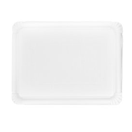 Vassoio di Cartone Rettangolare Bianco 34x42 cm (50 Pezzi)
