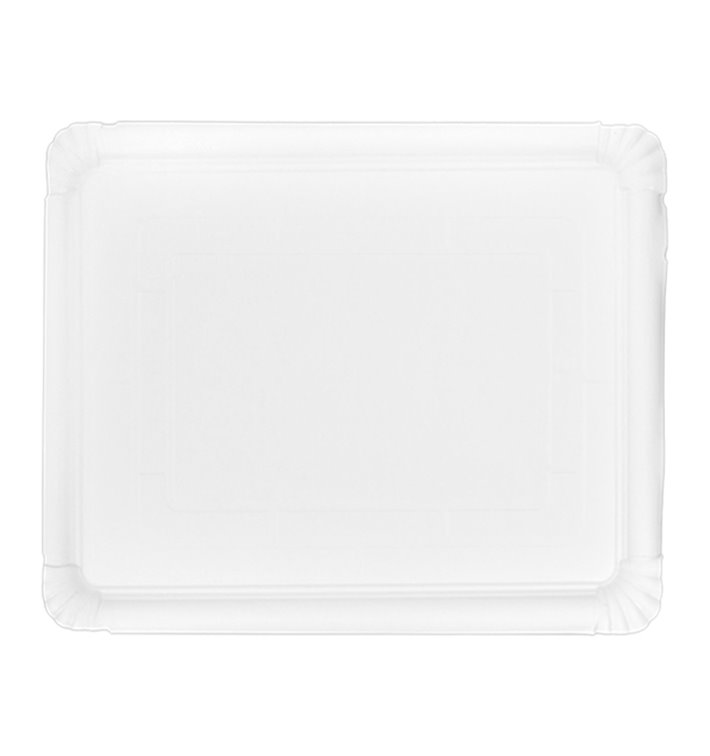 Vassoio di Cartone Rettangolare Bianco 31x38 cm (50 Pezzi) Vassoio di Cartone Rettangolare Bianco 31x38 cm (50 Pezzi)