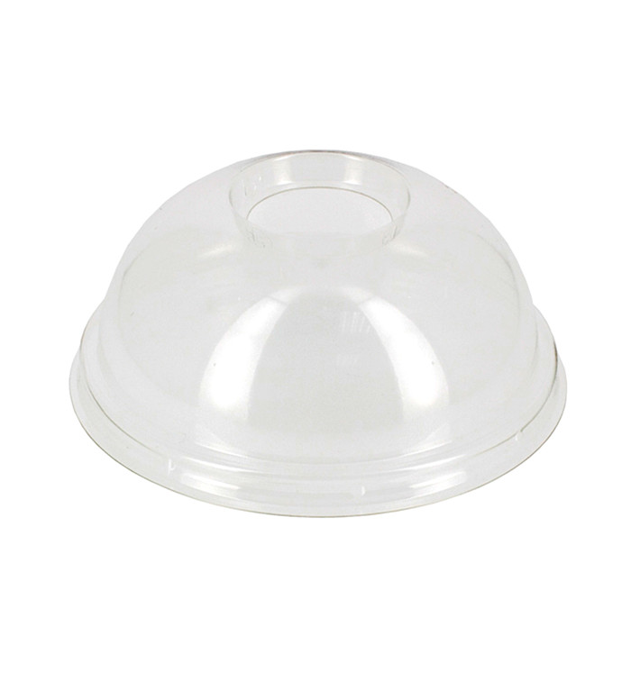 Coperchio Cupola PET con Foro Bicchieri PET e PLA Ø9,5cm (100 Pezzi) Coperchio Cupola PET con Foro Bicchieri PET e PLA Ø9,5cm (100 Pezzi)
