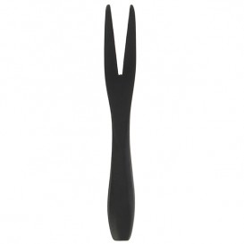 Mini-forchetta di Bamboo Degustazione Nero 9 cm (50 Pezzi)
