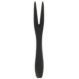 Mini-forchetta di Bamboo Degustazione Nero 9 cm (50 Pezzi)