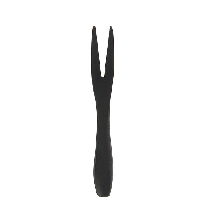 Mini-forchetta di Bamboo Degustazione Nero 9 cm (500 Pezzi) Mini-forchetta di Bamboo Degustazione Nero 9 cm (500 Pezzi)