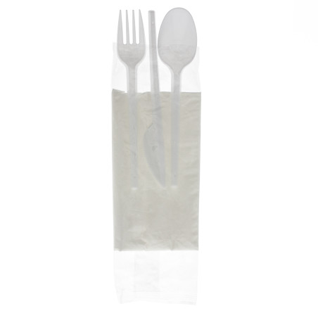 Set Posate Forchetta, Cucchiaio, Coltello e Tovagliolo (25 Pezzi)